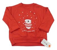 Nové - červená mikina s tučňáčkem St. Bernard