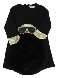 Čierno-zlaté šaty so zvieratkom Best girls