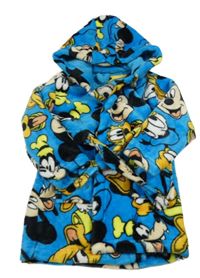 Modrý plyšový župan s Mickey s kamarády a kapucňou Disney