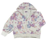 Bílá propínací mikina se Stitchem a Angelou a kapucí Disney