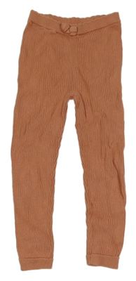 Skořicové žebrované kamaše s mašlou George