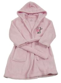 Světlerůžový plyšový župan s kočičkou a kapucí YD
