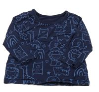 Tmavomodré tričko so zvieratkami a duhami a srdiečkami George