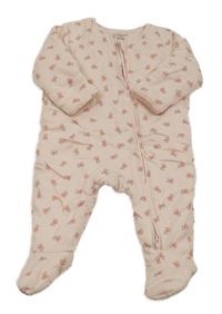 Svetloružová zateplená kombinéza s kvietkami PRIMARK