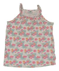 Smotanový top s kvetmi a lístečky Kiki&Koko