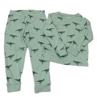Olivové pyžamo s dinosaury H&M