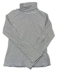 Bielo-čierne pruhované tričko s rolákom H&M