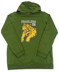 Khaki mikina s tigrom a kapucňou LC Waikiki