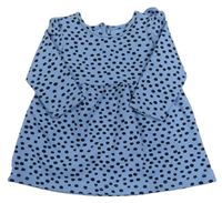 Modré bodkovaná é šaty s volánikmi Primark