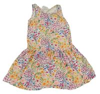 Bilo-farebné kvetované bavlnené šaty H&M