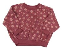 Vínová květovaná oversize mikina Matalan