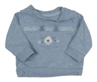 Modrá melírovaná mikina s vlkem Mothercare