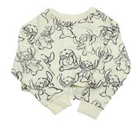 Krémová ľahká crop mikina so Stitchem George