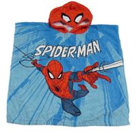 Modro-červené froté osuškové pončo s kapucí - Spiderman zn. George