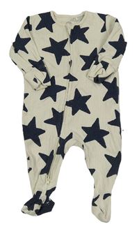 Světlebéžový žebrovaný overal s hvězdami Next