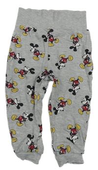 Šedé melírované tepláky s Mickeym Disney
