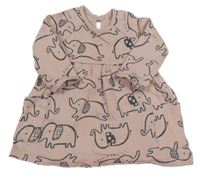 Růžové teplákové šaty se slony George