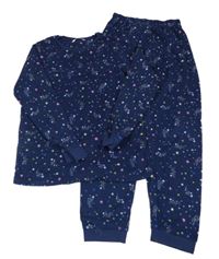 Tmavomodré fleecové pyžamo s hvězdami M&S