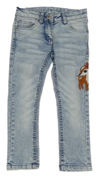 Svetlomodré skinny rifle so srnkou Dopodopo