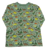 Khaki triko s dinosaury