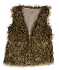 Hnedá kožušinová podšitá vesta F&F