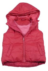 Malinová šušťáková zateplená vesta s kapucňou Lupilu
