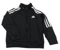 Černá sportovní propínací funkční mikina s logem Adidas