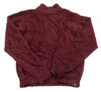 Vínový chlpatý sveter