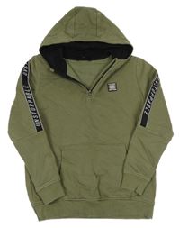 Khaki mikina s nášivkou a kapucňou George