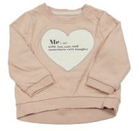Ružová mikina so srdcem s nápismi