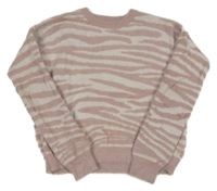 Pudrovo-staroružový vzorovaný sveter Primark