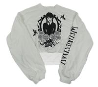 Bílá crop mikina s Wednesday H&M