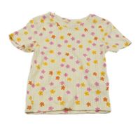 Béžové perforované kvetované tričko Primark