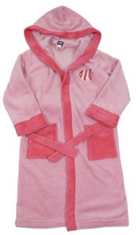 Růžový chlupatý župan s rybkou a kapucí Lupilu