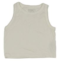 Smotanový rebrovaný crop top Primark