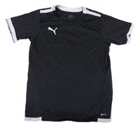 Čierne športové funkčné tričko s logom Puma