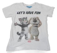 Biele tričko s mačkou a psem - Talking Tom