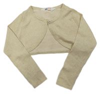 Krémovo-zlaté trblietavé svetrové bolerko H&M