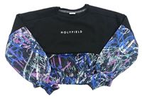 Čierno-farebná crop mikina s logom Holyfield