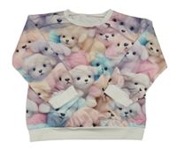 Růžovo-lila-bílé vzorované triko s pejsky 