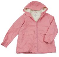 Růžová nepromokavá zateplená bunda s kapucí F&F