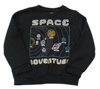 Černá mikina s vesmírem Primark