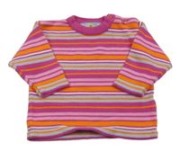 Ružovo-oranžový pruhovaný sveter