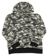 Sivo-biela army mikina s kapucňou Next