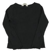 Tmavosivé rebrované tričko H&M