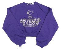 Fialová crop mikina so Snoopym H&M