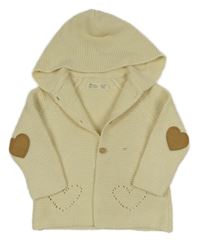 Smotanový prepínaci sveter s kapucňou