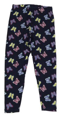 Tmavomodré legíny s barevnými motýlky Kiki&Koko