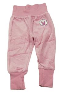 Svetloružové zamatové tepláky