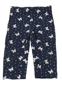 Tmavomodré crop legíny s motýlikmi Kiki&Koko